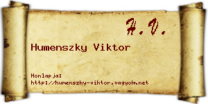 Humenszky Viktor névjegykártya